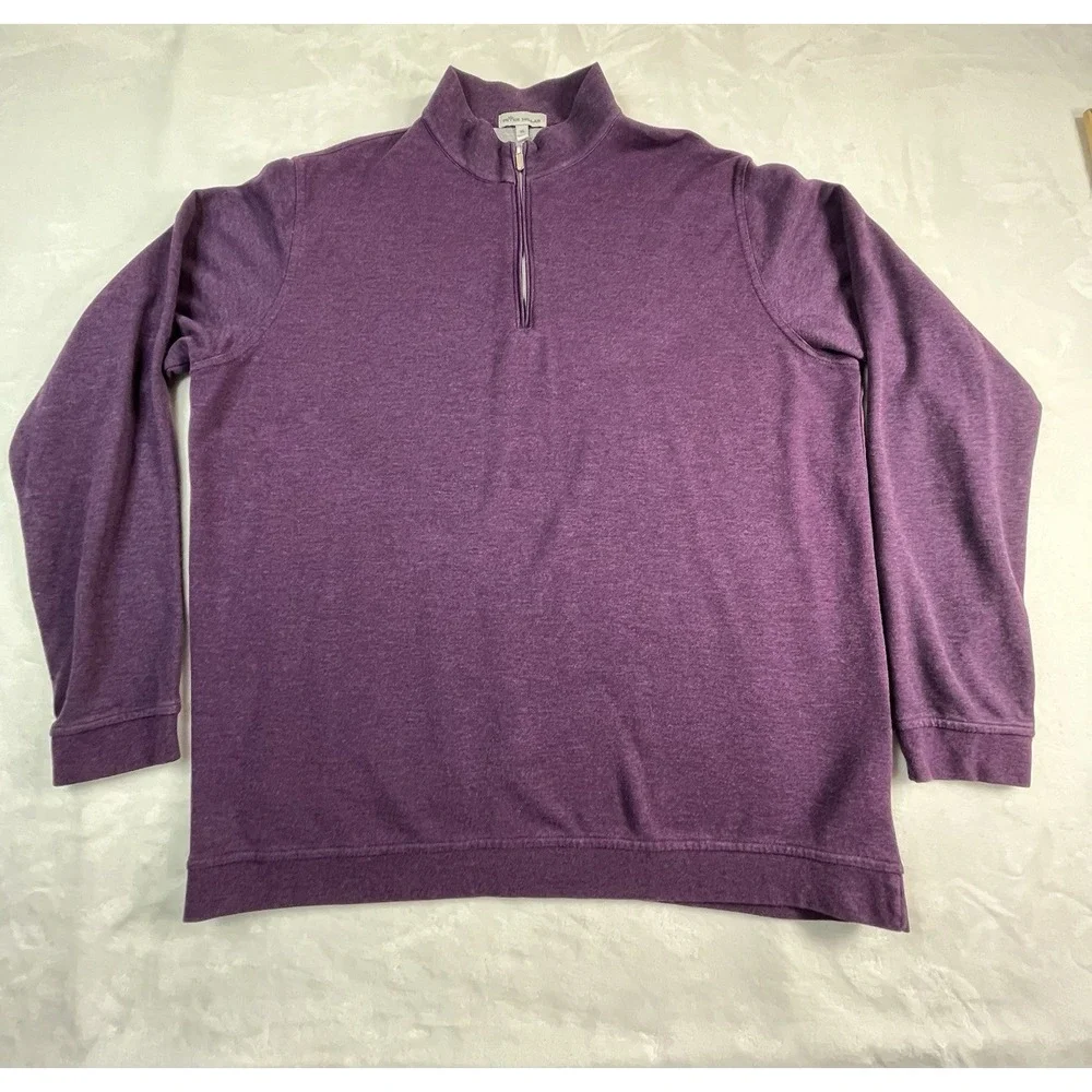 PETER MILLAR Mens L Pullover Quarter‎ Zip Purple